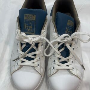 Adidas Stan Smith White and Navy Sneakers